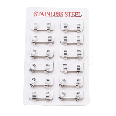 304 Stainless Steel Huggie Hoop Earrings EJEW-O087-09D-P-1