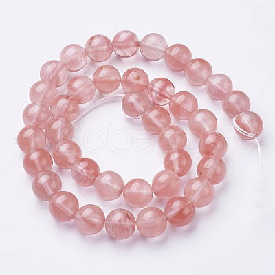 Cherry Quartz Glass Beads Strands GSR10mmC054-1