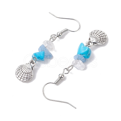 Natural & Synthetic Mixed Stone Dangle Earrings EJEW-JE06147-1