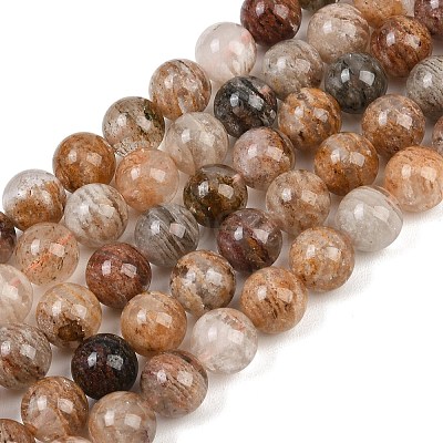Natural Multilayer Lodolite Quartz Beads Strands G-Z133-A02-12mm-02-1