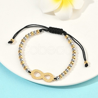 304 Stainless Steel Infinity Link Bracelets BJEW-F534-01GP-02-1