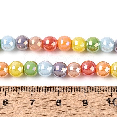 Electroplate Glass Beads Strands X-EGLA-N019-6mm-03-1