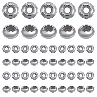 50Pcs 304 Stainless Steel Beads STAS-ME0002-64-1