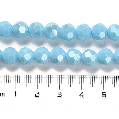 Electroplate Opaque Glass Beads Strands EGLA-A035-P8mm-A08-1