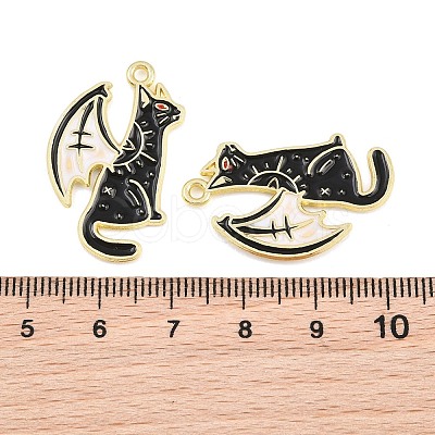 Alloy with Black Enamel Pendants AL-CBA2919-02G-07-1