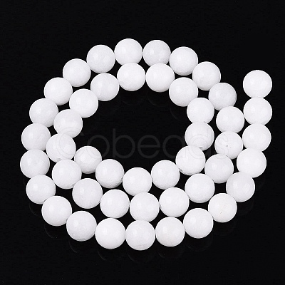 Dyed Natural White Jade Round Bead Strands G-Q937-6mm-20-1