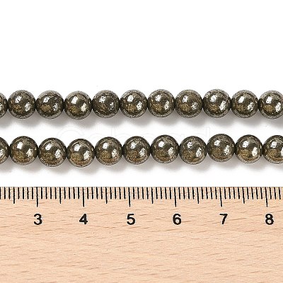 Natural Pyrite Beads Strands G-A250-A01-02-1