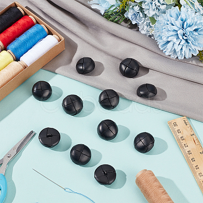 12Pcs 1-Hole Cowhide Shank Buttons BUTT-CL0001-06B-1