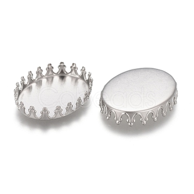 Tarnish Resistant 201 Stainless Steel Cabochon Settings STAS-P249-10A-P-1