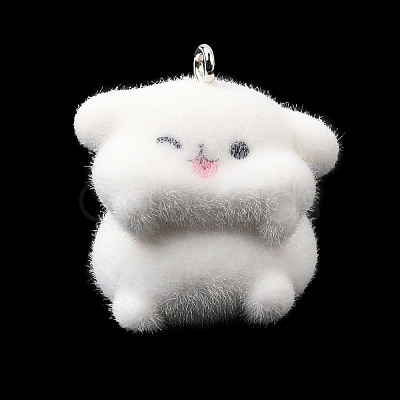 Flocking Opaque Resin Pendants RESI-G128-01T-1