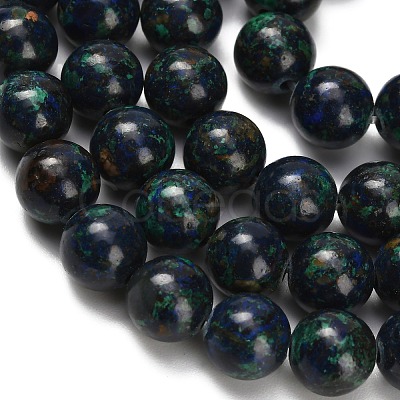 Natural Azurite Beads Strands G-Z110-C05-8mm-1