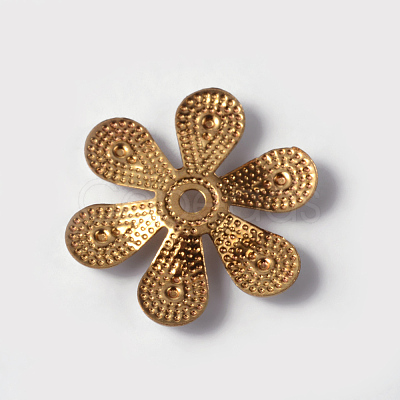 Flower Brass Enamel Beads LS-KK-K114-C01-G-1
