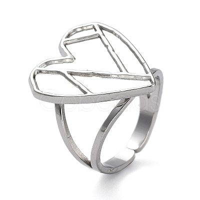 Non-Tarnish 304 Stainless Steel Open Cuff Ring Components STAS-M323-59P-1