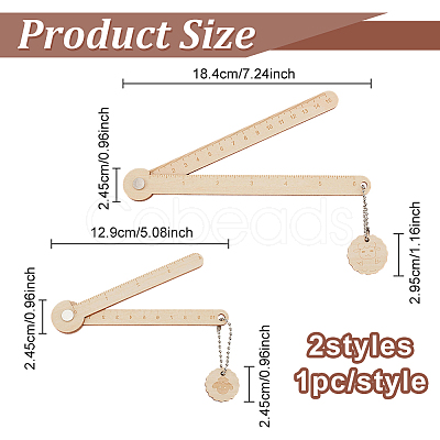 Wooden Knitted Stackable Wire Gauge Ruler Set HJEW-FG00010-1