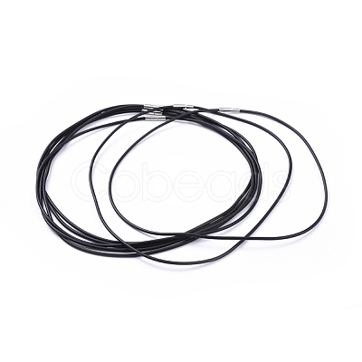 Rubber Necklace Cord with Brass Findings X-NFS160-1-1