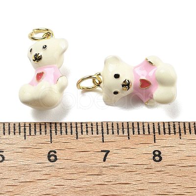Brass Enamel Pendants KK-U060-29G-1