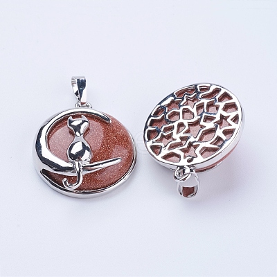 Goldstone Kitten Pendants G-K234-D18-1