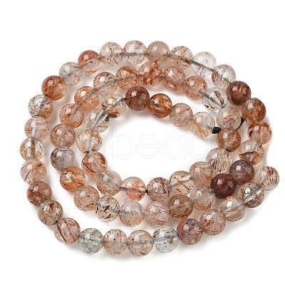 Natural Black Gold Rutilated Quartz Beads Strands G-L657-B02-6mm-1