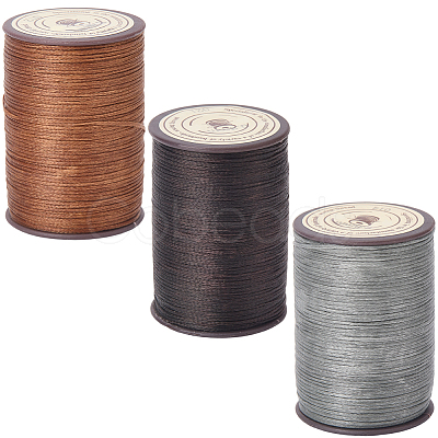 3 Roll 3 Colors Flat Waxed Polyester Thread String YC-CL0001-01B-1