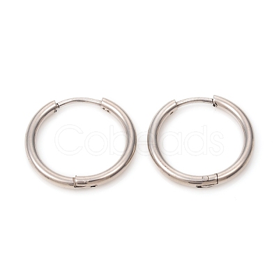 Tarnish Resistant 201 Stainless Steel Huggie Hoop Earrings EJEW-L250-01J-P-1