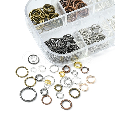 12 Styles DIY Brass & Iron Open Jump Rings Sets DIY-FS0004-12-1