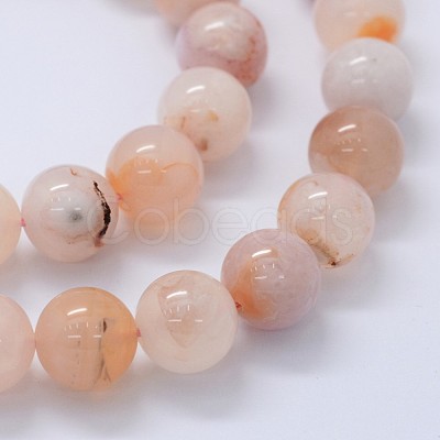 Natural Cherry Blossom Agate Beads Strands G-I206-01-10mm-1