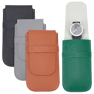 4Pcs 4 Colors PU Leather Jewelry Storage Clamshell Bags ABAG-NB0002-06-1