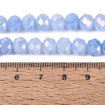 Dyed Crackle Imitation Jade Glass Beads Strands EGLA-Q131-02C-01-1