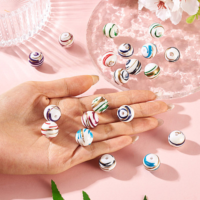 20Pcs Acrylic Stripe Beads MACR-TA0002-77-1