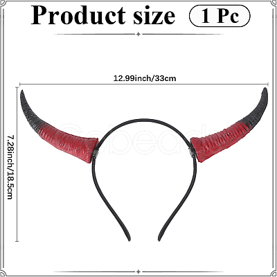 Cow Horn Pu Leather & Plastic Hair Bands OHAR-WH20011-07A-1