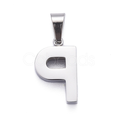 Non-Tarnish 304 Stainless Steel Letter Pendants X-STAS-H127-P-P-1