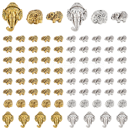 120Pcs Tibetan Style Alloy Beads FIND-PH0023-74-1