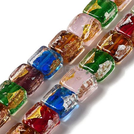 Handmade Gold Foil and Silver Foil Lampwork Beads FOIL-C001-01C-01-1
