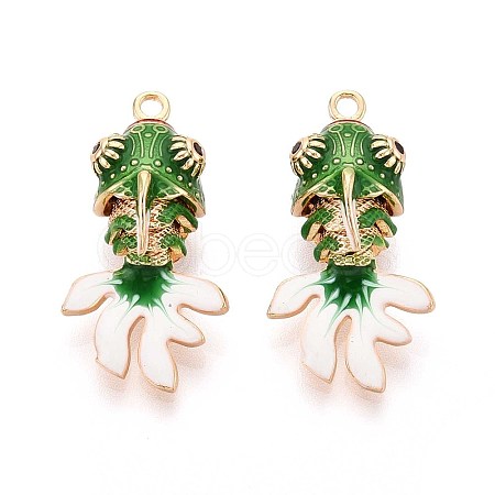 Brass Enamel Pendants KK-T071-27G-01-1