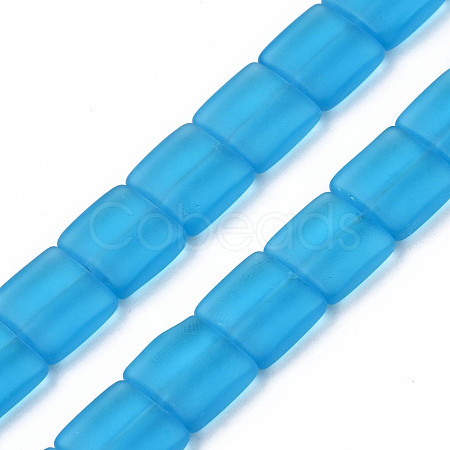 Transparent Frosted Glass Beads Strands FGLA-S001-01-1