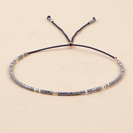 Adjustable Glass Seed Bead Slider Bracelets for Women VT9382-58-1