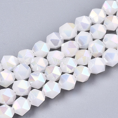 Electroplate Glass Beads Strands EGLA-T019-07C-1