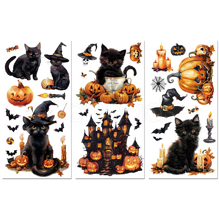 3 Sheets 3 Styles PVC Waterproof Decorative Stickers DIY-WH0404-150-1