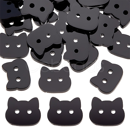 60Pcs Acrylic Buttons BUTT-PH0001-59C-02-1
