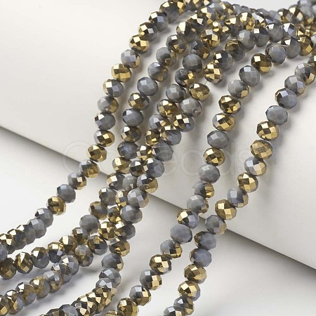 Electroplate Opaque Glass Beads Strands EGLA-A034-P6mm-O16-1