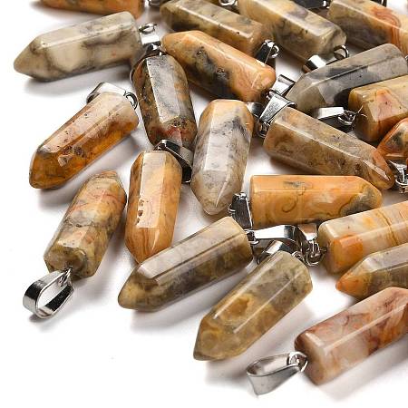 Natural Crazy Agate Pendants G-Z067-07P-19-1