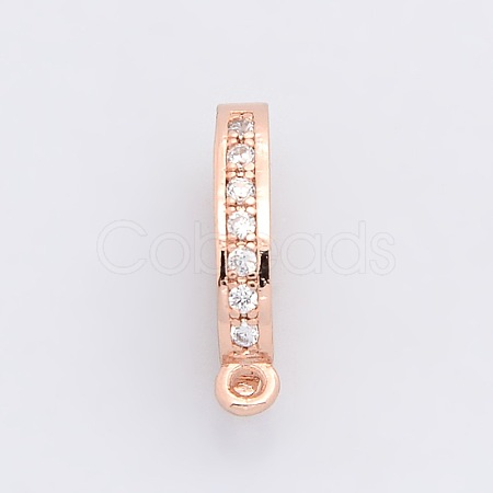 Brass Micro Pave Cubic Zirconia Enhancer Shortener Pendant Bails ZIRC-P007-03RG-NR-1