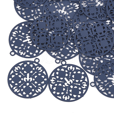 430 Stainless Steel Filigree Pendants X-STAS-T042-10A-1