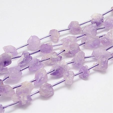 Natural Amethyst Bead Strands G-G937-S-03-1