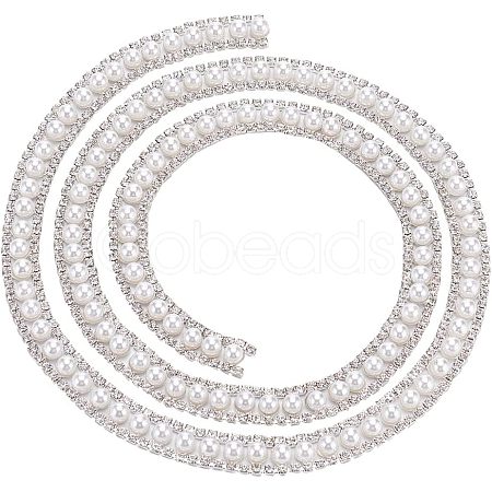 Double Rows Alloy Rhinestone Cup Chain FIND-NB0002-71-1