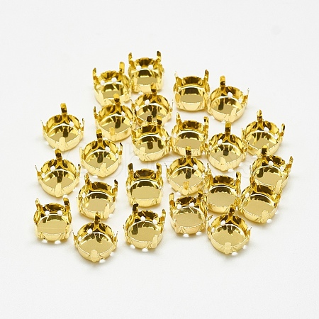 201 Stainless Steel Sew on Prong Settings STAS-T032-01G-14mm-1