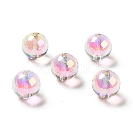 Two Tone UV Plating Rainbow Iridescent Acrylic Beads TACR-D010-03A-06-1