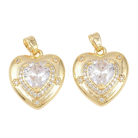 Brass Micro Pave Cubic Zirconia Pendants KK-H257-05G-01-1