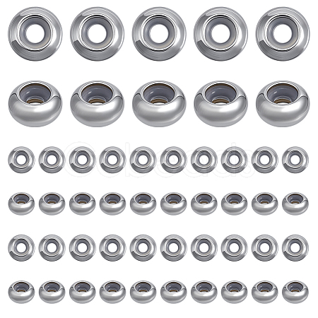 50Pcs 304 Stainless Steel Beads STAS-ME0002-64-1