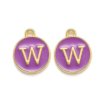 Golden Plated Alloy Enamel Charms ENAM-Q437-12W-1